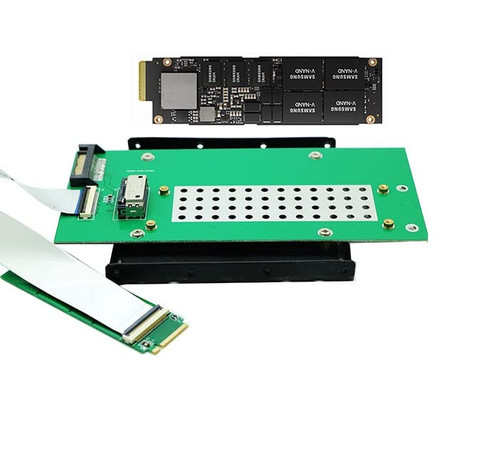 Micro SATA Cables | EDSFF E1.S NVMe SSD to M.2 M-Key Card with 3.5 Bracket