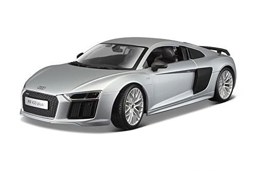 NEW 1:18 W/B MAISTO PREMIERE EDITION - SILVER AUDI R8 V10 PLUS Diecast Model Car By Maisto