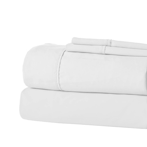 Modern Threads Soft Microfiber Solid Sheets - Luxurious Microfiber Bed Sheets - Includes Flat Sheet, Fitted Sheet with Deep Pockets, & Pillowcases White Full