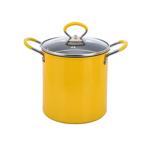 MagiDeal Small Deep Fryer for deep Fryer Pot with Strainer Kitchen Gadgets Nonstick Deep Fryer with Basket for Fish French Fries, 3L