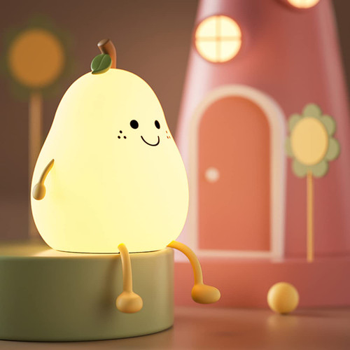 LEDHOLYT Night Light for Kids, Cute Silicone Nursery Pear Lamp for Baby and Toddler,Fruit NightLight for Boys and Girls,Squishy Night Lamp for Bedroom,Kawaii Bedside Lamp for Kids Room (Pear) LEDHOLYT Night Light for Kids, Cute Silicone Nursery Pear Lamp for Baby and Toddler,Fruit NightLight for Boys and Girls,Squishy Night Lamp for Bedroom,Kawaii Bedside Lamp for Kids Room (Pear)