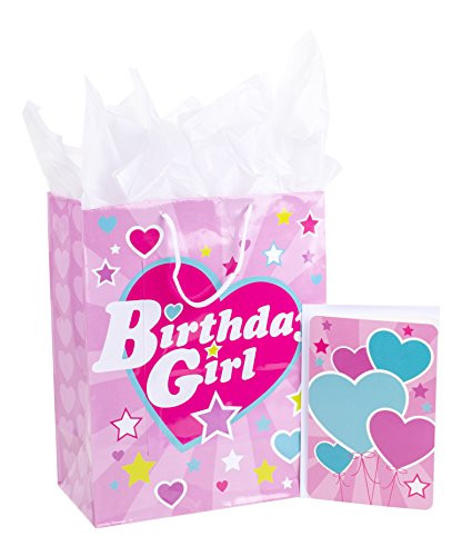 Hallmark Large Birthday Gift Bag with Tissue Paper and Birthday Card (Birthday Girl)