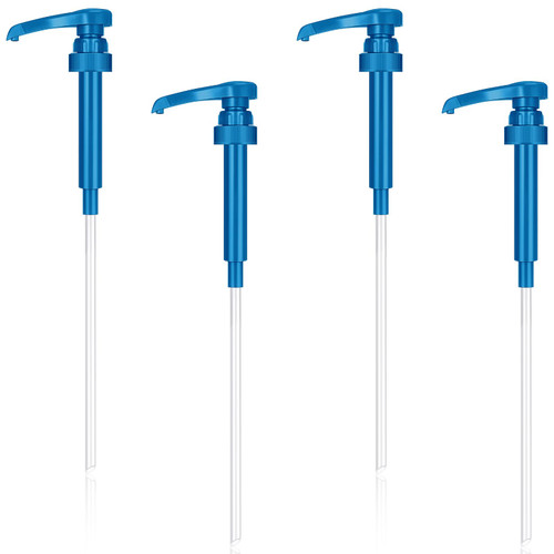 Zopeal 4 Pcs Syrup Pumps, Coffee Syrup Dispenser Pump, Flavor Syrup Pump Fits 750ml Bottles for Coffee Syrups Snow Cones Caramel Flavorings Bottle (Blue)