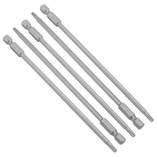 Utoolmart Slotted Phillips Screwdriver Bit Set, 1/4 Inch Hex Shank Screwdriver Bits, T15 Magnetic Security Tamper Proof Bit, S2 Steel Torx Head Screw Driver Bit, 150mm Length, for Repair Work, 5pcs