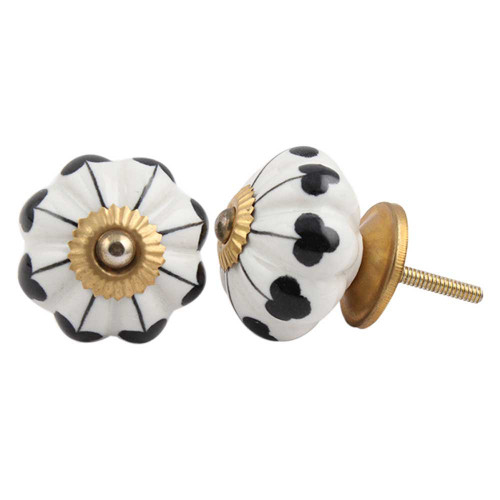 Indian Shelf 12 Pieces Cabinets Knobs | Leaf Pumpkin Drawer Knobs | Black Dresser Knobs Wood | Ceramic Knobs and Pulls for Cabinets and Drawers | Cabinet Door Pulls | Fancy Door Knobs