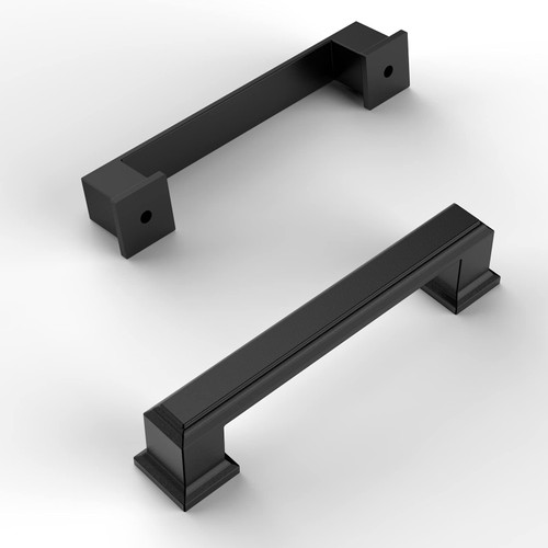 Amerdeco 10 Pack Matte Black Cabinet Pulls 3-3/4 Inch(96mm) Hole Center Cabinet Hardware Kitchen Cabinet Handles for Bathroom Drawer Pulls Dresser Pulls ZH0001 Amerdeco 10 Pack Matte Black Cabinet Pulls 3-3/4 Inch(96mm) Hole Center Cabinet Hardware Kitchen Cabinet Handles for Bathroom Drawer Pulls Dresser Pulls ZH0001