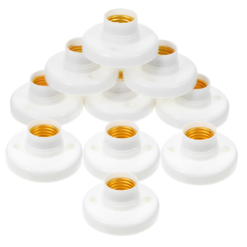 Plug Adapter 10pcs Plug Outlet Plug Adapter Pp White Lamp Holder Socket Holders Lamp Converters Lamps Bulb Holder E27 Light Socket E27 Bulb Socket for Lights Bulb
