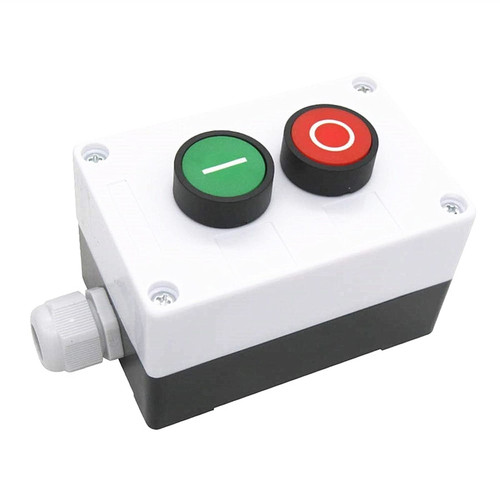 TPUOTI AC 660V 10A Momentary I/O Red Green Sign NO NC Push Button Switch Station