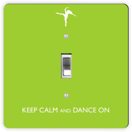Rikki Knight Keep Calm and Dance on Single Toggle Light Switch Plate, Lime Green