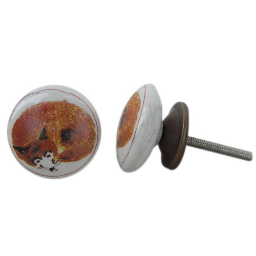 Indian Shelf 2 Pieces Cabinets Pulls | Fox Flat Cabinet Knobs | Door Knobs Cabinet Multicolor | Drawer Knobs for Dresser Ceramic | Dressers Knobs | Bathroom Vanity Knobs and Pulls