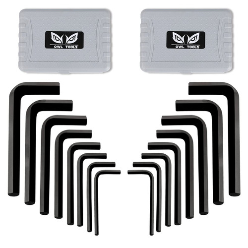 Owl Tools Jumbo Allen Wrench Set (16 Pack - Extra Large Hex Key Set) Metric & Standard Sizes