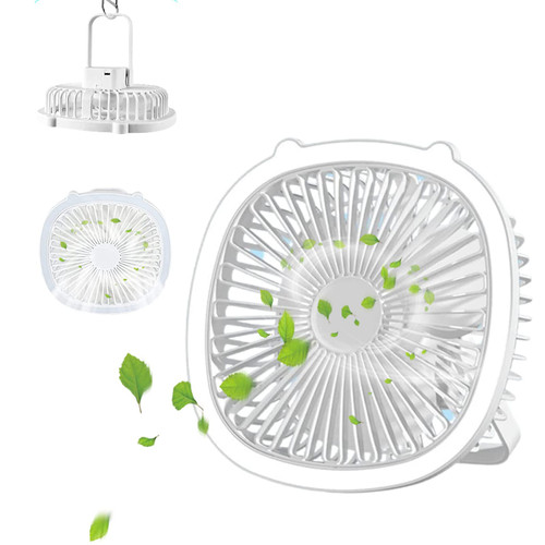 ADURI USB Table Fan Small, Rechargeable Battery Operated Desk Fan with 3 Speeds Strong Airflow, Adjustable Angle Desktop Fan, Portable Personal Quiet Desktop Fan for Home Office Travel
