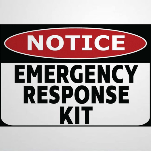 Warning Signs Notice Emergency Response Kit Label Vinyl 2 Pcs Window Door Wall Security Warning Alert Decal Sticker Self Adhesive Peel and Stick Vinyl Decal