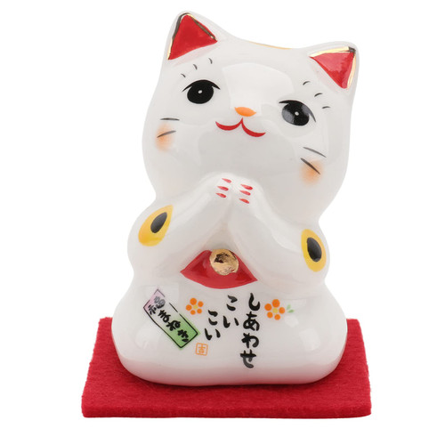 Amosfun Japanese Lucky Cat Figurine Ceramic Fortune Cat Statue Tabletop Animal Sculpture Feng Shui Desk Ornament Home Art Decor for Bookshelf Desktop Amosfun Japanese Lucky Cat Figurine Ceramic Fortune Cat Statue Tabletop Animal Sculpture Feng Shui Desk Ornament Home Art Decor for Bookshelf Desktop
