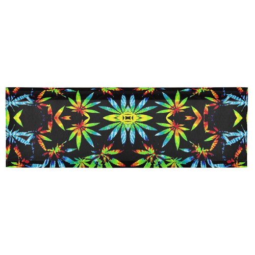 Augenstern Window Topper Curtain Tie-dye-Pot-Leaf-Weeds 54x18 inch Valance Short Curtain for Kitchen Windows/Bathroom/Living Room/Bedroom