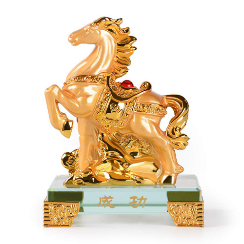 BRASSTAR Golden Resin Feng Shui Statue Chinese Zodiac Animal Horse Home Office Table Top Decor Figurine Gift Collection PTZY118 BRASSTAR Golden Resin Feng Shui Statue Chinese Zodiac Animal Horse Home Office Table Top Decor Figurine Gift Collection PTZY118