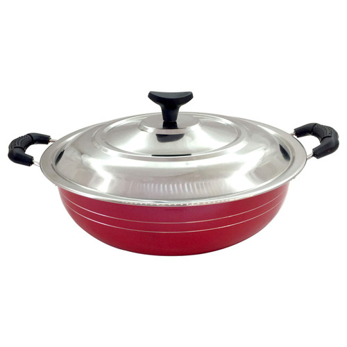Aluminium Kadhai Fry Pan Deep Fry pan Non-Stick Kadai with Stainless Steel Lid (2.5 Ltr ) Aluminium Kadhai Fry Pan Deep Fry pan Non-Stick Kadai with Stainless Steel Lid (2.5 Ltr )