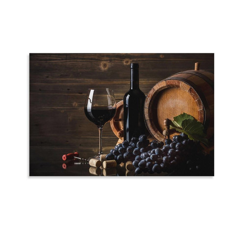 Rucatto Wine Glass Artwork Kitchen Art Bar Art Painting Poster Wall Art Paintings Canvas Wall Decor Home Decor Living Room Decor Aesthetic 08x12inch(20x30cm) Unframe-style