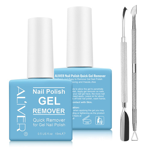 Gel Nail Polish Remover, Updated Professional Nail Polish Remover Soak-Off Gel Nail Polish, Quickly Nail Polish Remover for UV Soak-off Gel Polish, Glitter Polish with No Soaking & Wrapping - 15ml x 2
