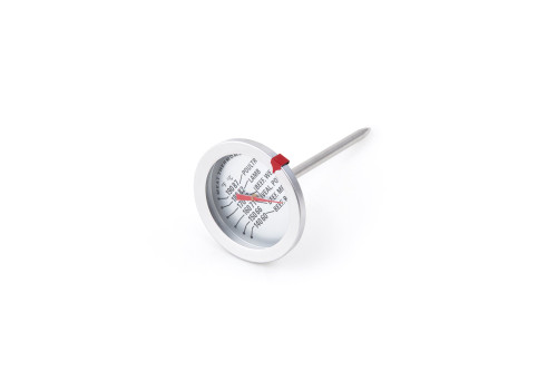 Fox Run Stainless Steel Meat Thermometer with Internal Temperature Guide, 2.5 x 2.5 x 5.25 inches, Metallic