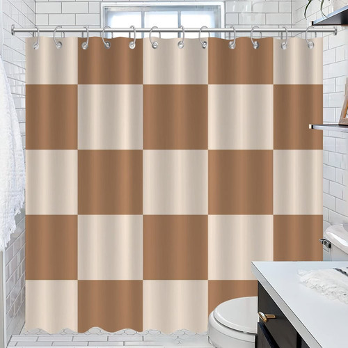 COVOME Bathroom Shower Curtain Buffalo Check Plaid Bathroom Shower Curtain Sets Solid Bathroom Curtain Bathroom Decor 72x72 Inch