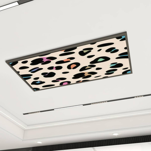 AFWADFWA Decorative Fluorescent Light Covers for Ceiling Lights Rainbow Leopard Seamless for Fabric Textile Light Covers for Ceiling Lights Classroom Office Home Decor 4 x 2 ft
