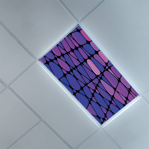 Fluorescent Light Covers for Classroom Office-Abstract Pattern-Fluorescent Light Covers for Classroom Office-2ft x 4ft Drop Ceiling Fluorescent Decorative,Purple Black Pink