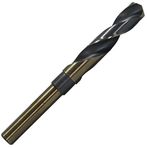 Drill America 15/16" Reduced Shank High Speed Steel Black & Gold KFD Drill Bit with 1/2" Shank, KFD Series