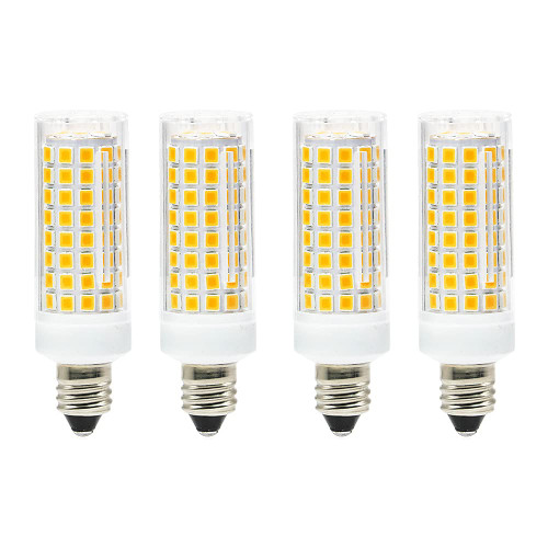 SumVibe E11 LED Bulb 6W, 50W 75W E11 Halogen Bulb Replacement, Warm White 3000K, Not Dimmable JD T4 E11 Mini Candelabra Base LED, 4-Pack