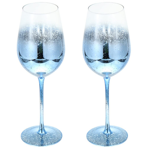 NUOBESTY Glass Wine Goblet Starry Champagne Flutes: Wine Cups Crystal Drinking Goblet Decorative Dinnerware For Night Bar Home Party Wedding Blue