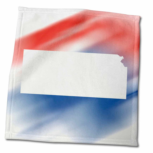 3dRose Kansas State in White on a red, White, and Blue Background. - Towels (twl-324708-3)