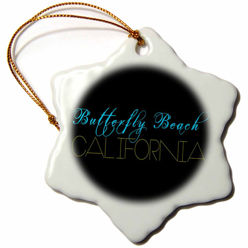 3dRose American Beaches - Butterfly Beach, California, Blue, Yellow on... - Ornaments (orn-273961-1)