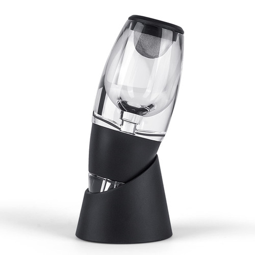 HappyLily Wine Aerator Decanter, Red Wine Airarator Enhance Wine Flavors, Wine Pourer with Smoother Finish (Black)