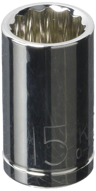 K-T Industries 0-4215 1/2" Drive x 15mm 12-Point Regular Socket