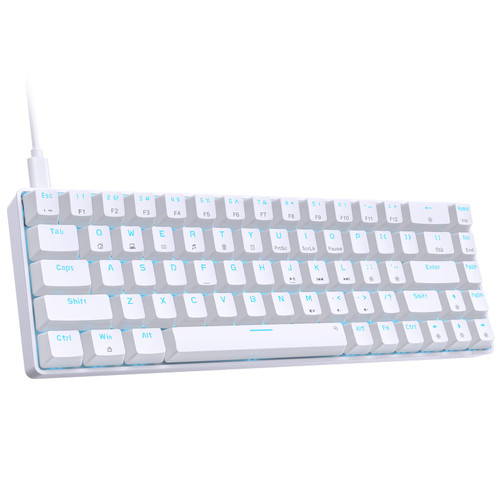DIERYA T68SE 60 Percent Keyboard Mechanical, LED Backlit Wired Keyboard Ultra-Compact 68 Keys White Gaming Keyboard with Stand-Alone Arrow/Control Keys for Windows Laptop PC Mac, Clicky Blue Switch DIERYA T68SE 60 Percent Keyboard Mechanical, LED Backlit Wired Keyboard Ultra-Compact 68 Keys White Gaming Keyboard with Stand-Alone Arrow/Control Keys for Windows Laptop PC Mac, Clicky Blue Switch