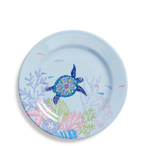 Vera Bradley Women's Indoor/Outdoor Melamine Salad Plate, Turtle Dream, One Size