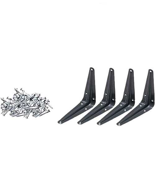 Shelving Bracket Shelve Brackets Metal - Angle Brackets - L Brackets for Shelves - Decorative Corner Brackets - Heavy Duty Shelf Bracket with Screws - Shelf Brackets Gray 8x10 Inch Pack of 4