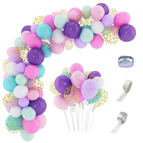 TOSSPER Balloon Arch & Garland Kit, Pink Purple Blue Confetti Latex Balloons with Tying Tool Balloon Strip Tape and Glue Points for Graduation Wedding Birthday TOSSPER Balloon Arch & Garland Kit, Pink Purple Blue Confetti Latex Balloons with Tying Tool Balloon Strip Tape and Glue Points for Graduation Wedding Birthday