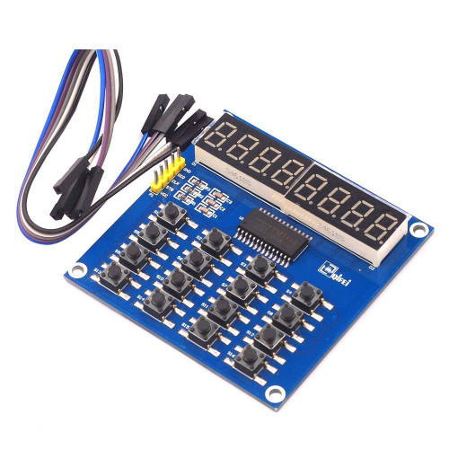 TM1638 LED Display 8-Bit Digital Tube Module 3-Wire 16 Keys 8 Bits Keyboard Scan and Key LED Display Module DIY Kit