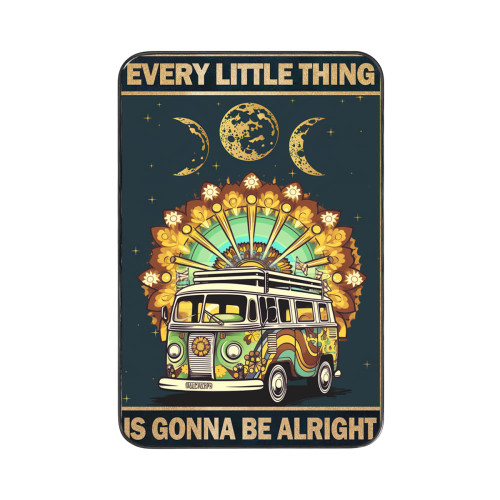 ADIKJXQH Hippie Poster- Every Little Thing Is Gonna Be Alright Hippie Wall Art - Inspirational Quotes Wall Art - Peace Sign Decor-Motivational Wall Art For Office Home Garage Decoration