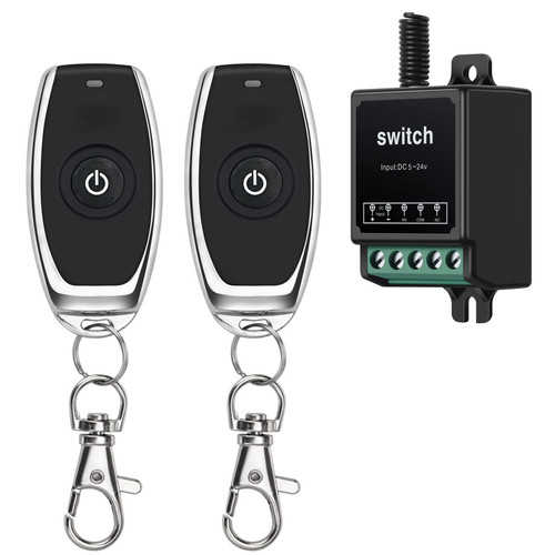 ZHOFONET DC12V Remote Control Switch,10A Relay Mini Wireless Switch,Dry Contact Relay Remote Switch with 328ft Long Range for Lights,Garage Door and Security Field