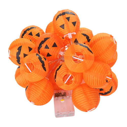 PartyKindom Halloween Home Decorations, 1pc Halloween Pumpkin Lantern String Light 20 LED Lights Decorative Without Battery for Home Decor Orange