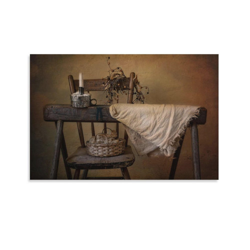 MLXFCGA Rustic Still Life Aesthetic Poster with Towel on Wooden Chair Wall Art Paintings Canvas Wall Decor Home Decor Living Room Decor Aesthetic 20x30inch(50x75cm) Unframe-Style MLXFCGA Rustic Still Life Aesthetic Poster with Towel on Wooden Chair Wall Art Paintings Canvas Wall Decor Home Decor Living Room Decor Aesthetic 20x30inch(50x75cm) Unframe-Style