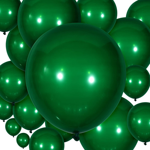 100 Pieces Latex Balloons Different Sizes 18/12/10/5 Inch Party Balloon Kit for Valentines Birthday Baby Shower Wedding Bride Graduation Party Decoration (Dark Green)