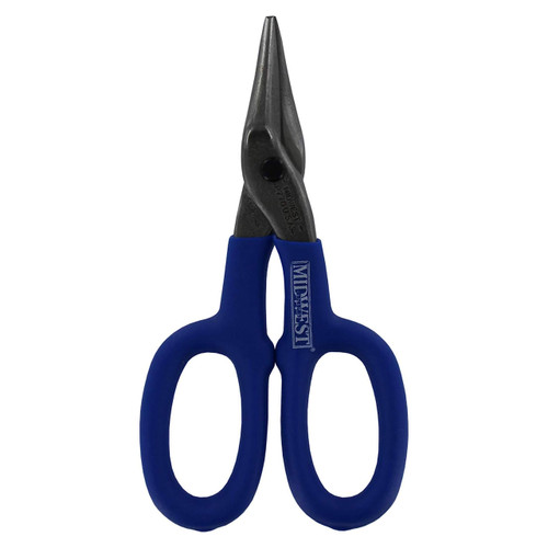 MIDWEST Duckbill Tinner Snip - Straight, Wide, Tight Cut Cold Rolled Steel Cutter with Forged Blades & Kush'n-Kote Grips - MWT-77D