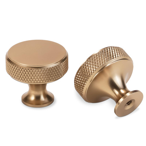 BUKOBYHE 10 Pack Kitchen Cabinet Knobs Champagne Bronze Knurled Cabinet Pulls Gold Drawer Knobs Kitchen Hardware Kitchen Handles for Cabinets Cupboard Knobs Drawer Knobs