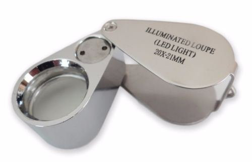 20X Lighted LED Illuminated Jewelers Jewelry Loupe Magnifying Glass Magnifier US
