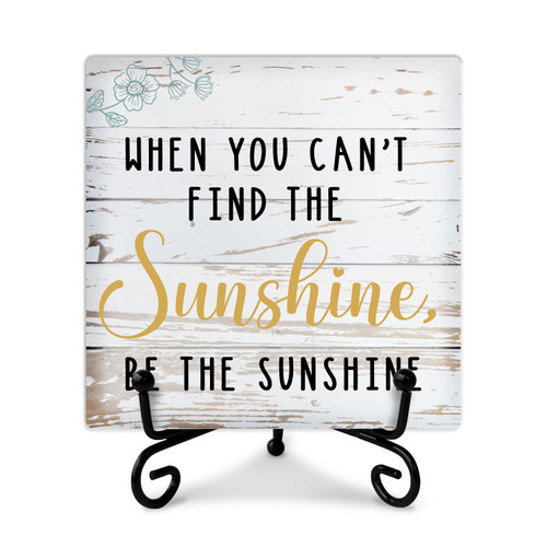 Inspirational Quotes Desk Decor Gift, Decor Wood Plaque with Stand, Be The Sunshine, Motivational Desk Wood Sign for Women Men Friend Teens Girl Boy Student Home Office Classroom-a04