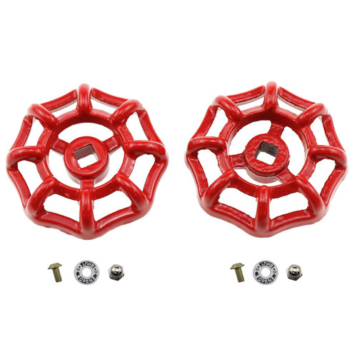 Haidong-Outside Faucet Round Wheels Cast Iron Round Wheel Handles Spigot Handle Square Broaches 6X6mm Valve Shaft Broach Valve Wheel Handles-2PCS