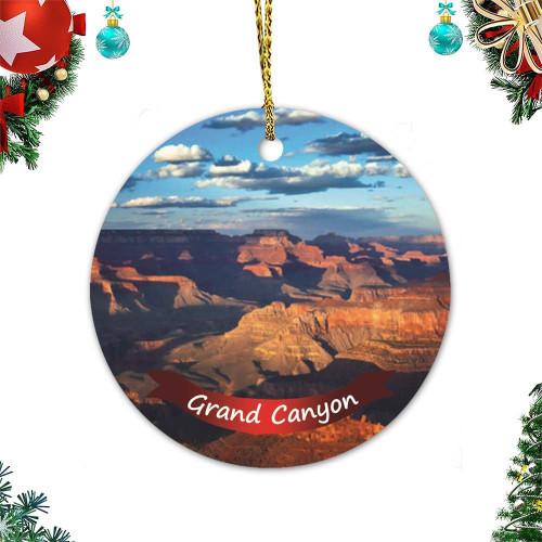 Vinisong Ceramic Ornament Grand Canyon National Park Christmas Ornament Gift 2021 Christmas Tree Ornament Landscape Home Decor Hanging Pendants Commemorative Gift Ornaments